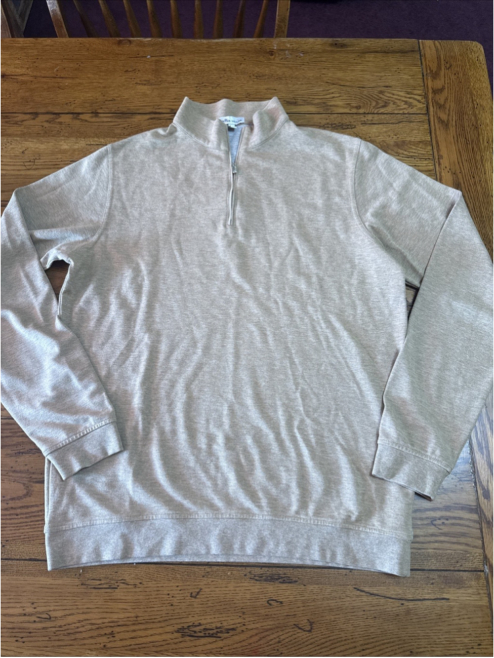 Peter Millar Pullover Sweatshirt Mens M Beige Long Sleeve 1/4 Golf P39